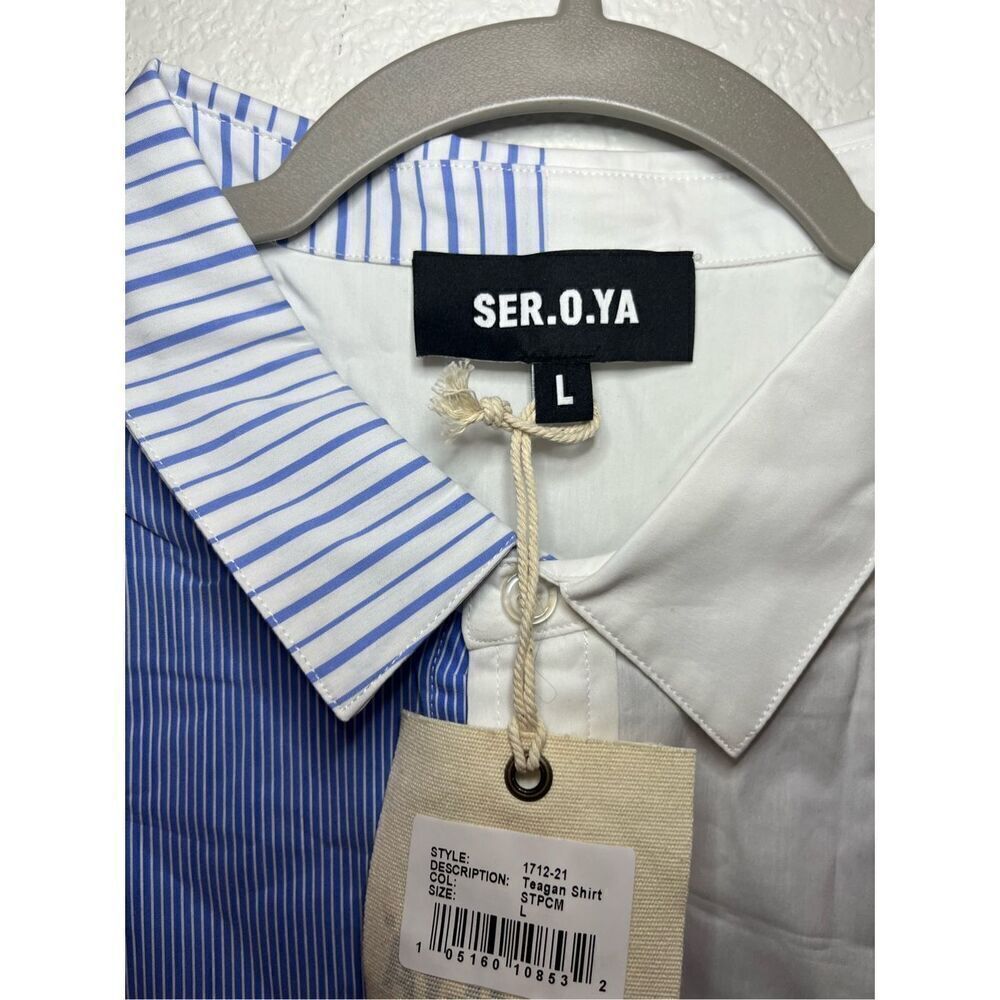 New Ser.o.ya NYC Teagan Button Down Striped Shirt - Picture 8 of 11